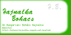 hajnalka bohacs business card